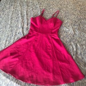 Pink fit and flare skater dress